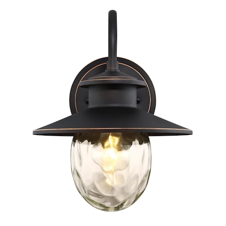 Westinghouse Fixture Wall Outdoor 60W Delmont ORB High-Lights Clear Water Glass 6313100